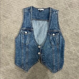 American Eagle Outfitters Blue Denim Vest